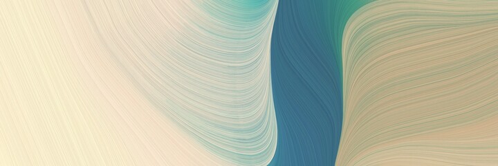 Aufkleber - abstract flowing horizontal banner with pastel gray, teal blue and wheat colors. fluid curved lines with dynamic flowing waves and curves for poster or canvas
