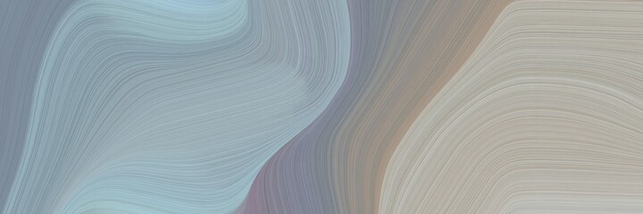 Poster - abstract flowing header with dark gray, silver and pastel blue colors. fluid curved flowing waves and curves for poster or canvas