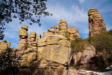 Lichen Growing On Sandstone Towers And Conglomerate Boulders In Chiracahua National Monument,