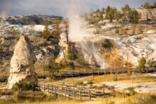 View Of Mammoth Hot Springs In Yellowstone National Park