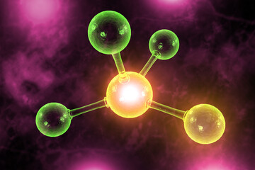 Wall Mural - atomic particle 3d illustration