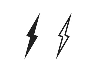 Wall Mural - lightning bolt icon simple set. electric power sign in vector flat