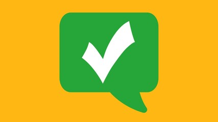 Poster - animation of checkmark icon. 4k video on green background Check,tick; yes; vote	
