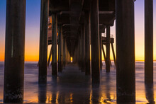 View Of Huntington Beach Pier During Sunset