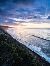 Scenic View Of Santa Barbara Coastline During Sunset