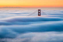 View Of Golden Gate Bridge During Sunrise