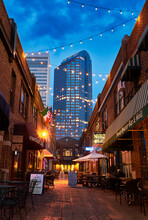 View Of French Quarter Charlotte At Dusk