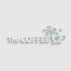 Wall Mural - paper the coffee logo, coffee shop.  cafeteria poster, logotype cafe emblem vector