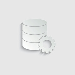 Poster - paper database icon with setting sign