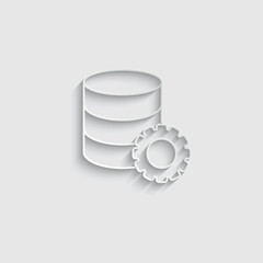 Poster - paper database icon with setting sign
