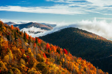 Black Balsam Knob With Fall Foliage In Blue Ridge Parkway