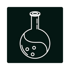 Wall Mural - back to school, laboratory flask science elementary education block and line icon