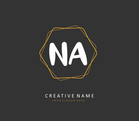 N A NA Initial letter handwriting and signature logo. A concept handwriting initial logo with template element.