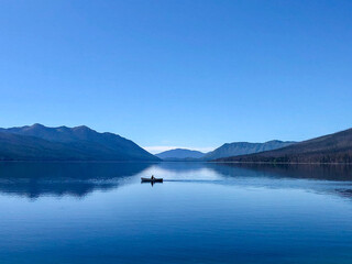 Wall Mural - lake  rowboat