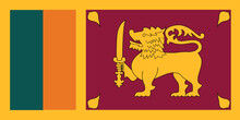 Real Size Sri Lanka Flag Vector Illustration. Rectangular Sri Lankan Flag Graphic Is A Symbol Of Freedom, Patriotism And Independence.