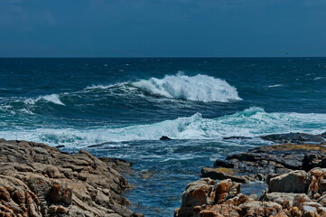 Wave sea shore along near to Cape Town, South Africa