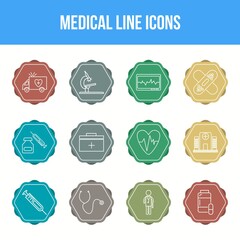 Wall Mural - Unique Medical Line icon set