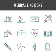 Wall Mural - Unique Medical Line icon set