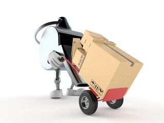 Sticker - Whistle character with hand truck