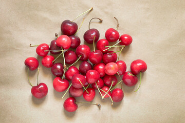 Sticker - Cherries on craft paper