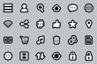 © Bakai - Toolbar & Menu Icons White On Black Sticker Set Big