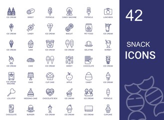 Poster - snack icons set