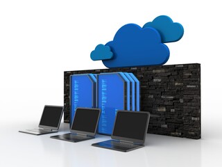 Poster - 3d rendering technology Computer network