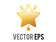 Vector Glittering Flashes Of Sparkles, Yellow Gold Glowing Star Emoji Icon With Stylized Bursts