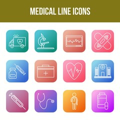 Wall Mural - Unique Medical Line icon set