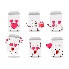 Wall Mural - White envelope cartoon character with love cute emoticon