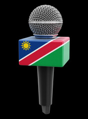 Poster - Microphone and Namibia flag. Image with clipping path