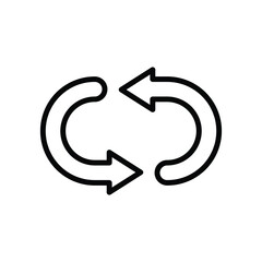 Poster - double reverse arrow, replace icon, exchange linear sign on white background - editable vector illustration eps10