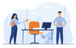 © SurfupVector - New employees requiring in office for work isolated flat vector illustration. Cartoon HR manager hiring or recruiting personnel. Recruitment, vacancy and business concept