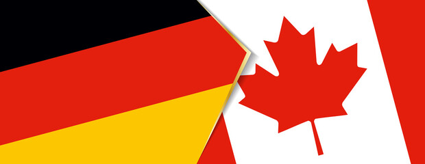 Wall Mural - Germany and Canada flags, two vector flags.