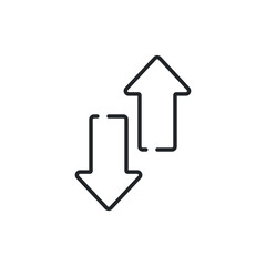 Poster - line icon style arrows down up. Arrow head button cursor for transfer. navigation direction. simple outline interface with trendy symbol. Vector illustration. Design on white background. EPS 10
