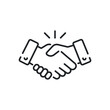 Line icon style commitment meeting agreement. Hand shake for deal contract, partnership, teamwork, business greeting. Simple outline for web app.Vector illustration. Design on White background. EPS 10