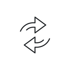 Poster - double reverse arrow, replace icon, exchange linear sign on white background - editable vector illustration eps10