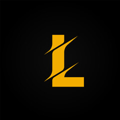 Leinwandbilder - Sliced yellow character from a fontset, vector illustration