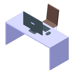 Poster - Outsource desktop icon. Isometric of outsource desktop vector icon for web design isolated on white background