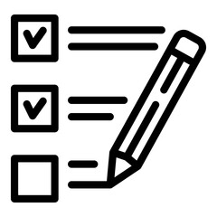Poster - Certificate list pen write icon. Outline certificate list pen write vector icon for web design isolated on white background