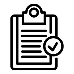 Poster - Norm certificate clipboard icon. Outline norm certificate clipboard vector icon for web design isolated on white background