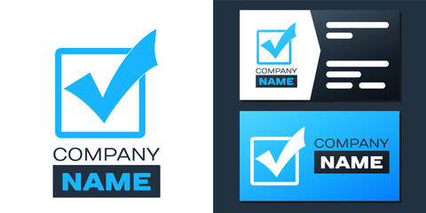 Poster - Logotype Check mark in a box icon isolated on white background. Tick symbol. Check list button sign. Logo design template element. Vector.
