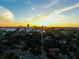 Fototapete - Aerial photo Downtown Tallahassee FL USA landscape