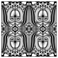 Canvas Print - Polynesian style tattoo ornament vector