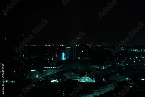 Fotomural beautiful view from a height, from the window to the night modern European city