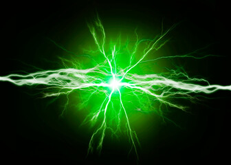 pure energy and electricity power in green bolts