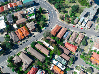 Panoramic  Aerial Drone View Bondi Beach Sydney NSW Australia