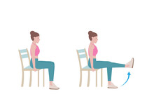 Exercises That Can Be Done At-home Using A Sturdy Chair.
Slowly Raise The Leg Until It Is Horizontal. Hold For Five Seconds, And Slowly Let It Return To The Ground.  With Knee Extension Posture. 