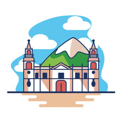 Wall Mural - Isolated arequipa Peru landscape travel icon- Vector