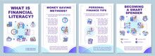 Money Saving Methods Brochure Template. Banking Transaction. Flyer, Booklet, Leaflet Print, Cover Design With Linear Icons. Vector Layouts For Magazines, Annual Reports, Advertising Posters